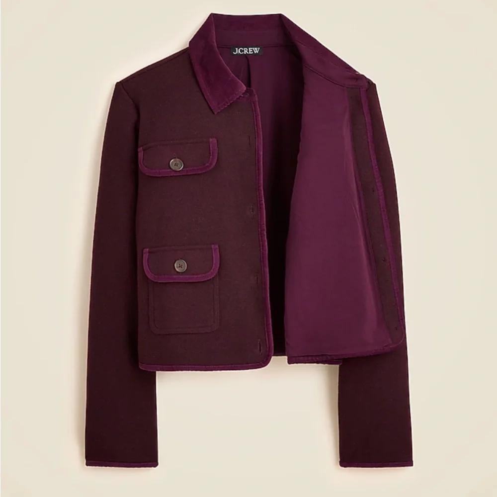 J. Crew Women's Oxblood Knit Jacket with Wool Blend - Picture 2 of 9